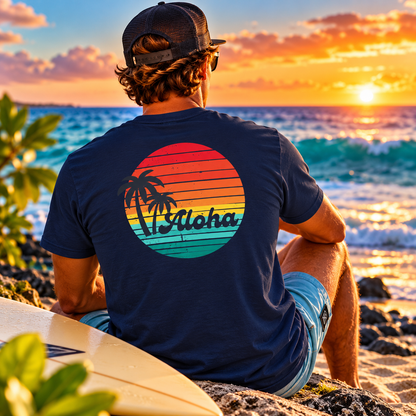 Retro Aloha Sunset T-Shirt - O'ahu Surf Company