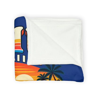 Retro Hawaii Tropical Surf Blanket – Oahu Ocean Wave Throw - O'ahu Surf Company