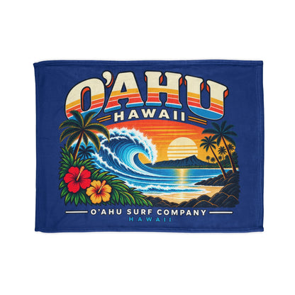 Retro Hawaii Tropical Surf Blanket – Oahu Ocean Wave Throw - O'ahu Surf Company