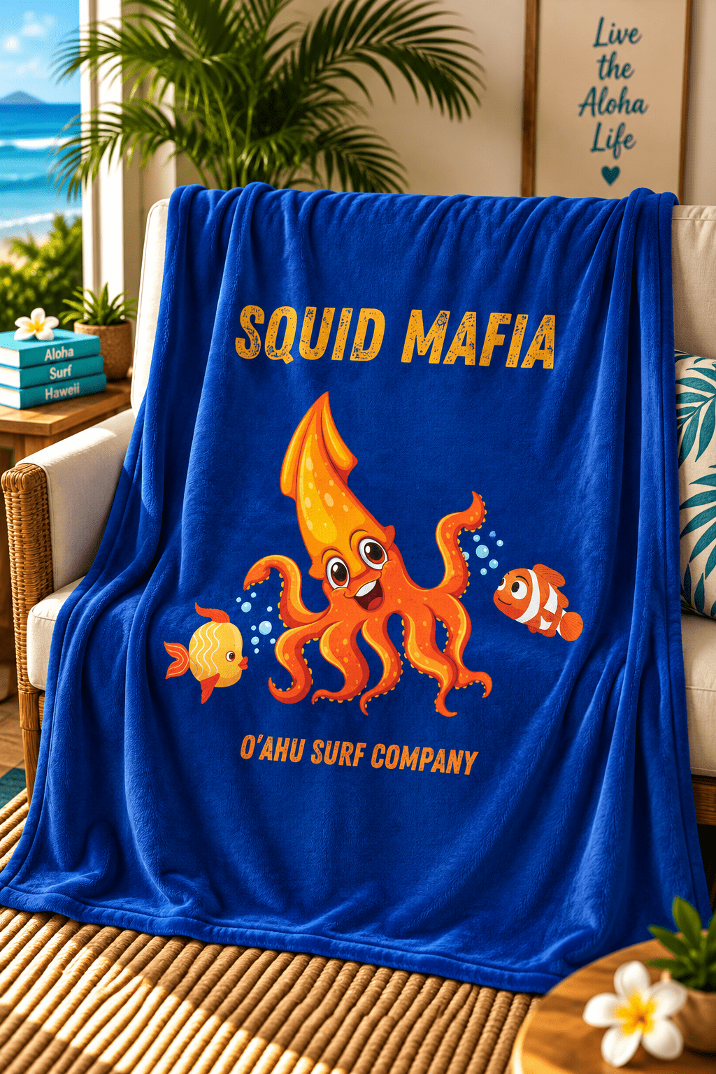 Squid Mafia Tropical Ocean Throw Blanket - O'ahu Surf Company