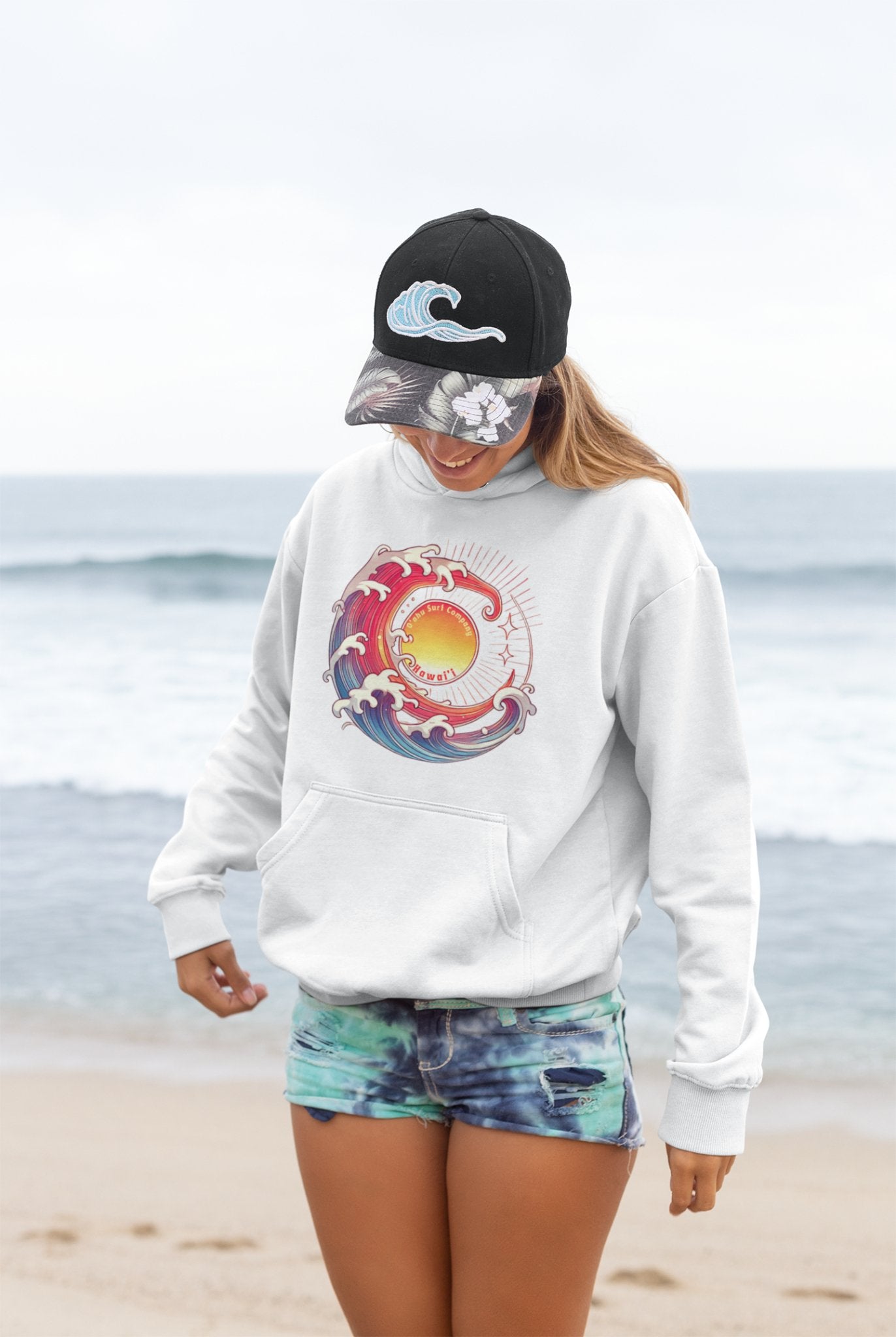 Sun Wave Hawaii Women's Unisex Hoodie Sweatshirt - O'ahu Surf Company