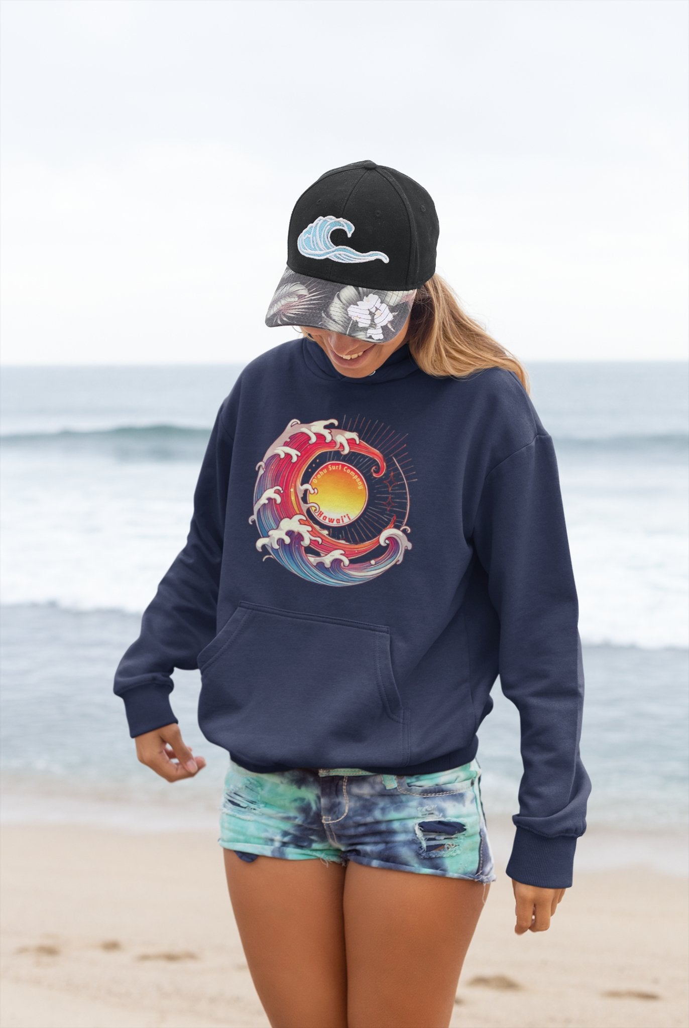 Sun Wave Hawaii Women's Unisex Hoodie Sweatshirt - O'ahu Surf Company