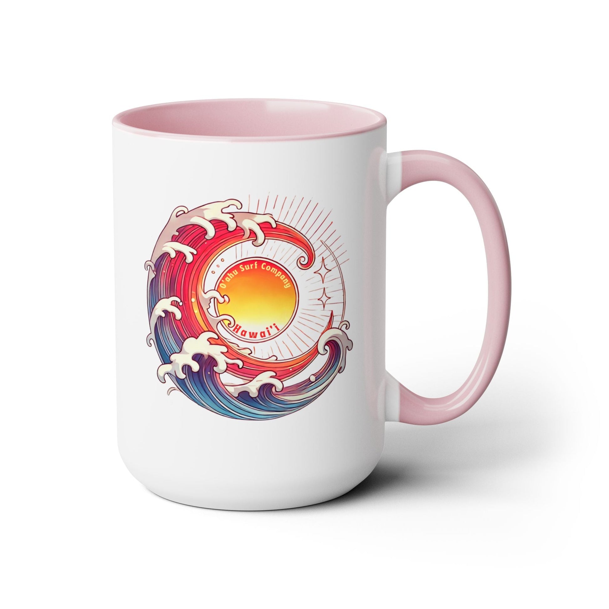 Sun Wave Surf Hawaii Two - Tone Coffee Mug 15oz - O'ahu Surf Company