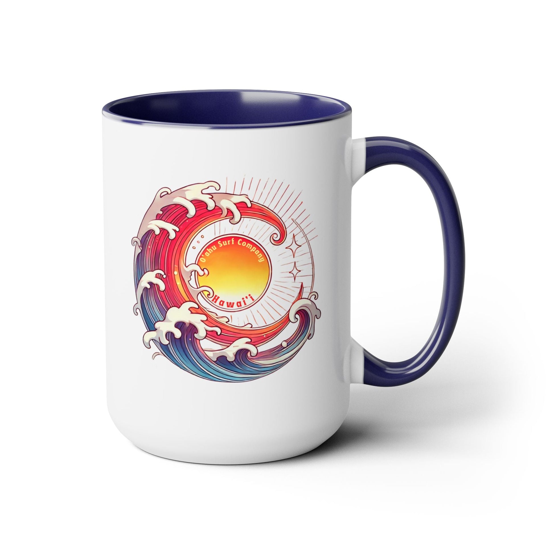 Sun Wave Surf Hawaii Two - Tone Coffee Mug 15oz - O'ahu Surf Company