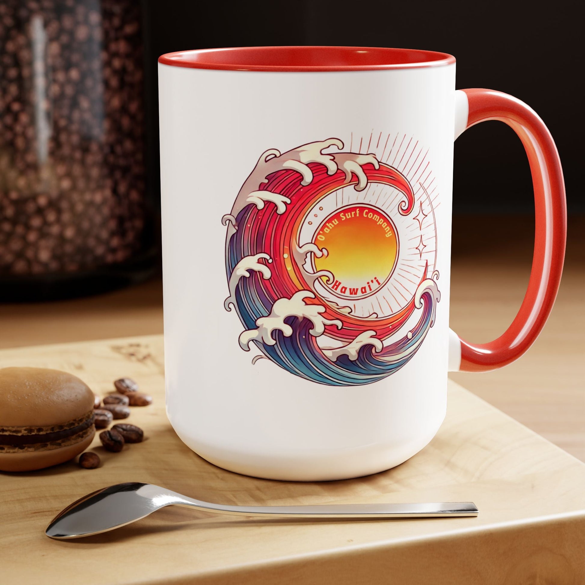 Sun Wave Surf Hawaii Two - Tone Coffee Mug 15oz - O'ahu Surf Company