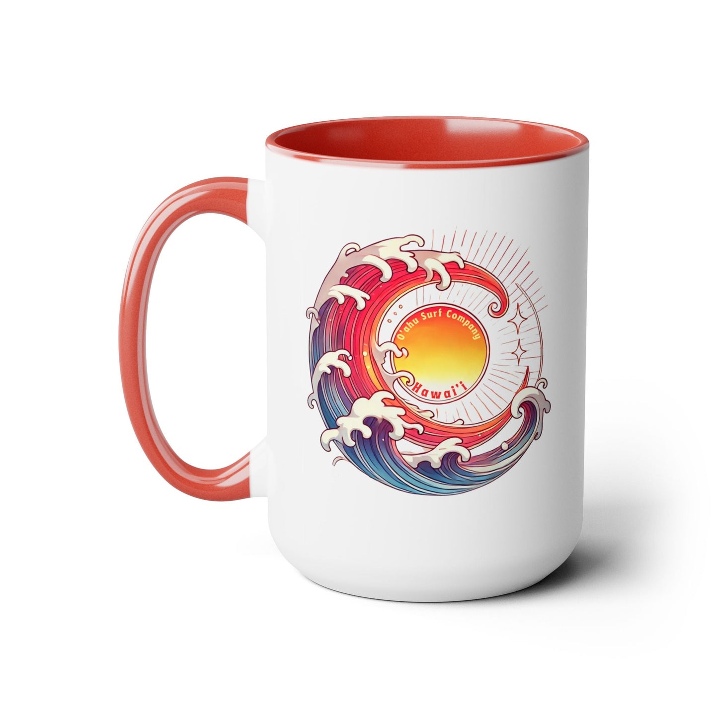 Sun Wave Surf Hawaii Two - Tone Coffee Mug 15oz - O'ahu Surf Company