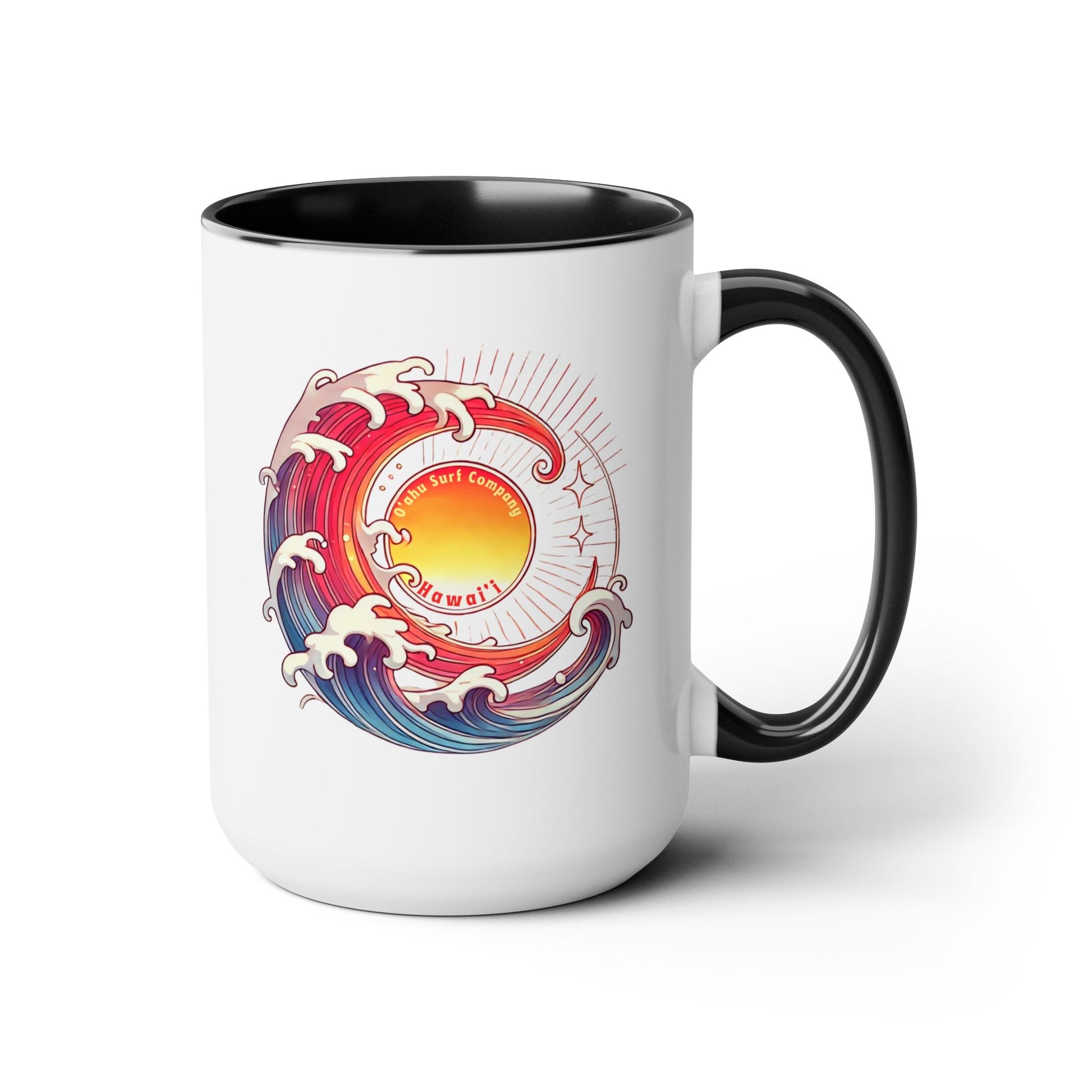 Sun Wave Surf Hawaii Two - Tone Coffee Mug 15oz - O'ahu Surf Company