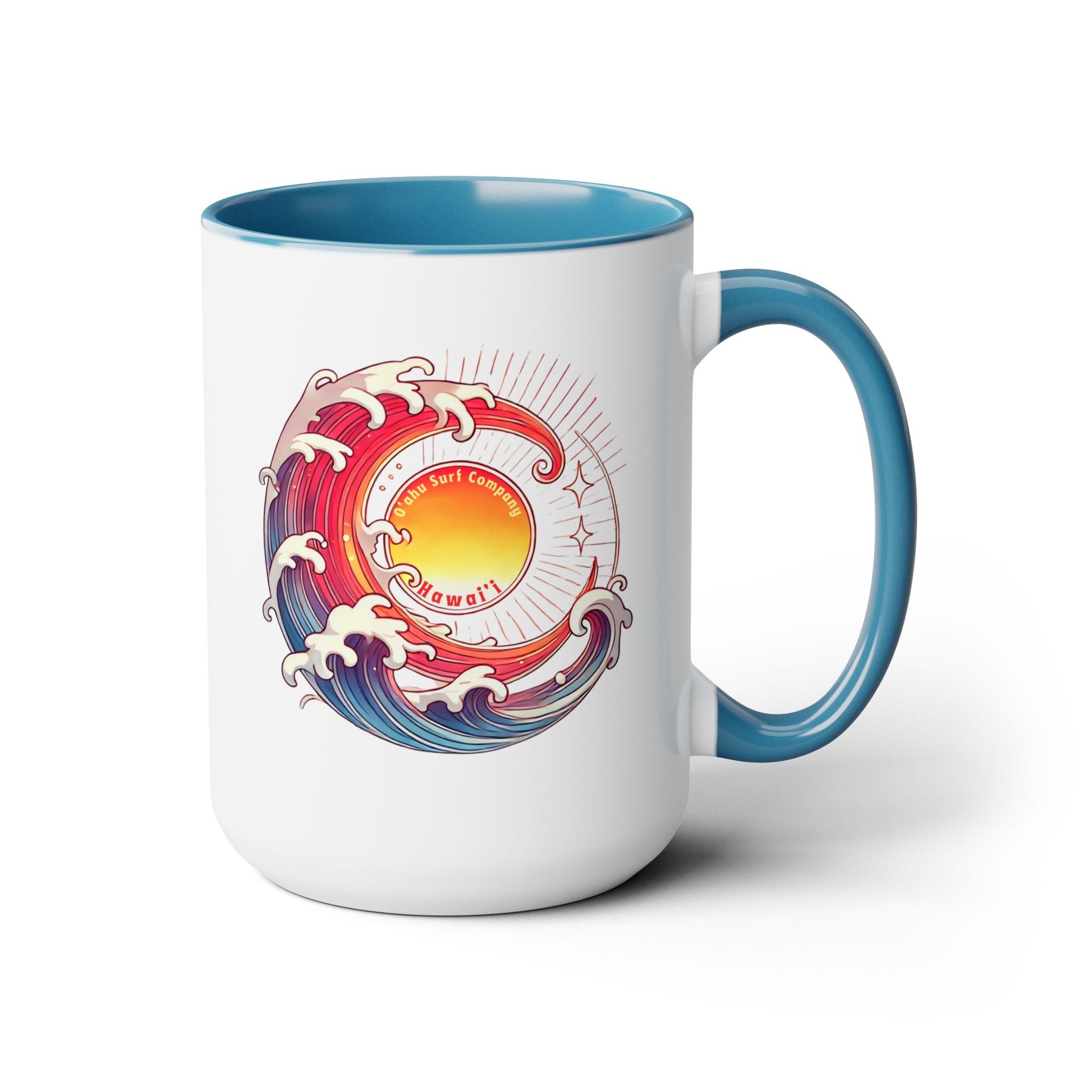 Sun Wave Surf Hawaii Two - Tone Coffee Mug 15oz - O'ahu Surf Company