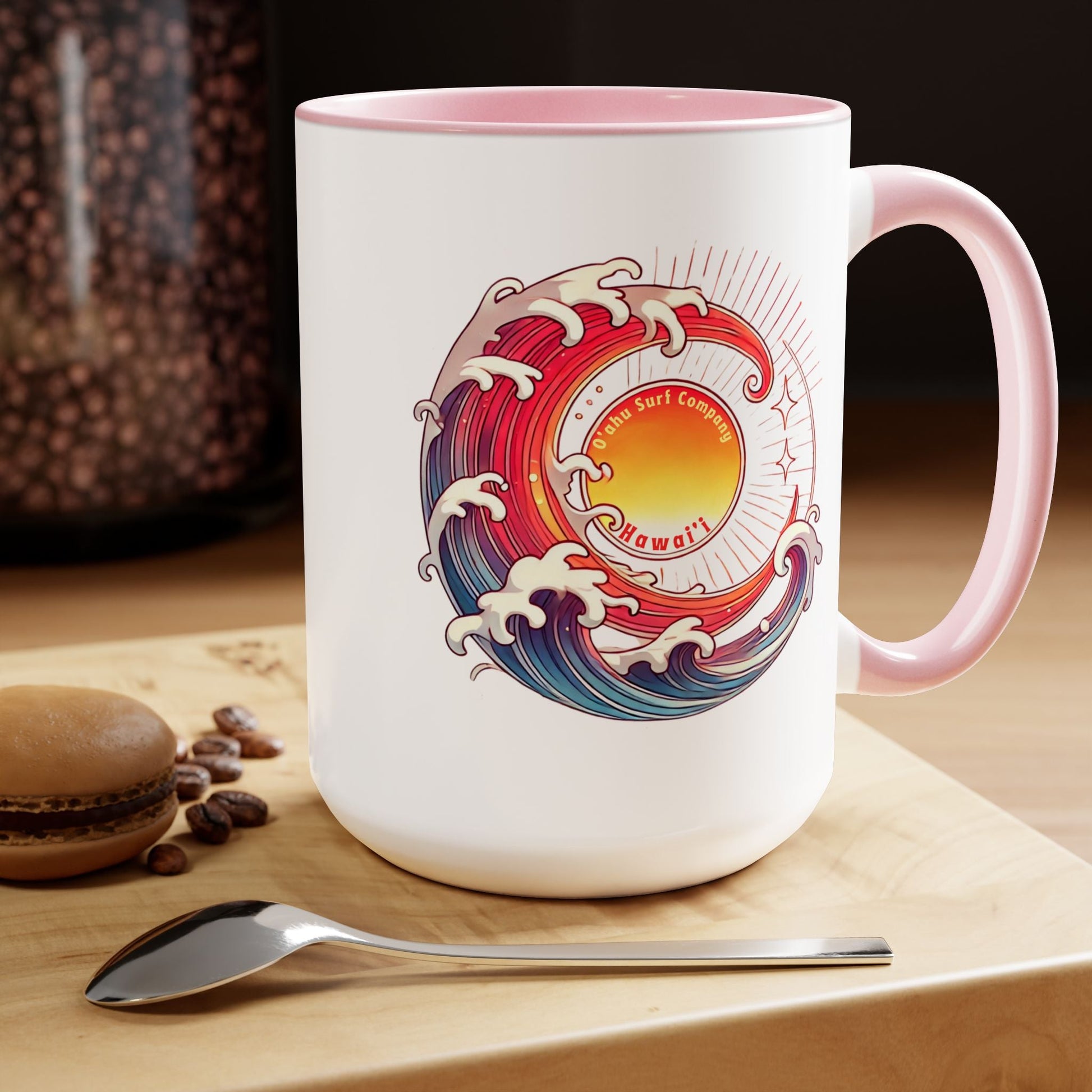 Sun Wave Surf Hawaii Two - Tone Coffee Mug 15oz - O'ahu Surf Company