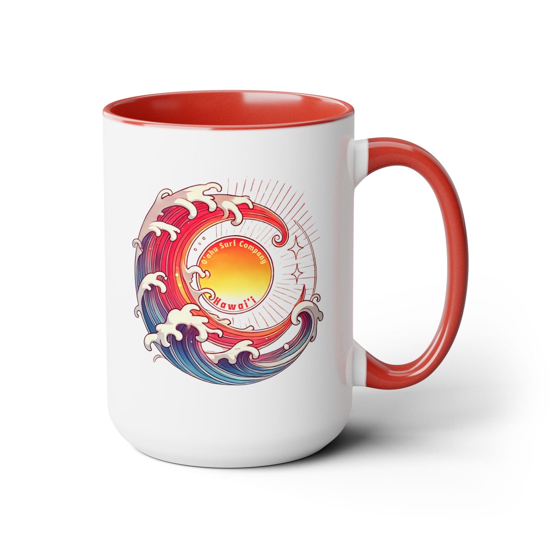 Sun Wave Surf Hawaii Two - Tone Coffee Mug 15oz - O'ahu Surf Company