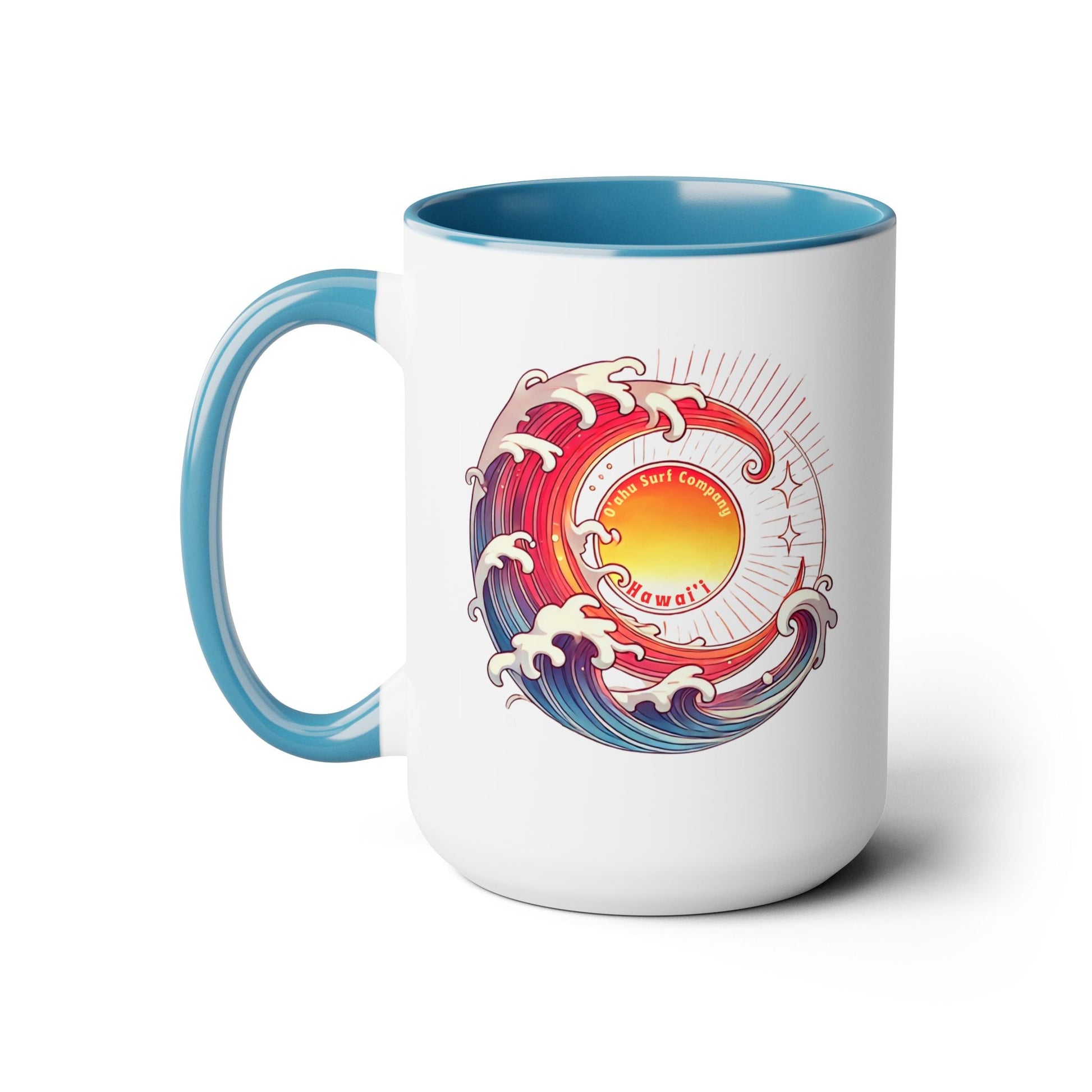 Sun Wave Surf Hawaii Two - Tone Coffee Mug 15oz - O'ahu Surf Company