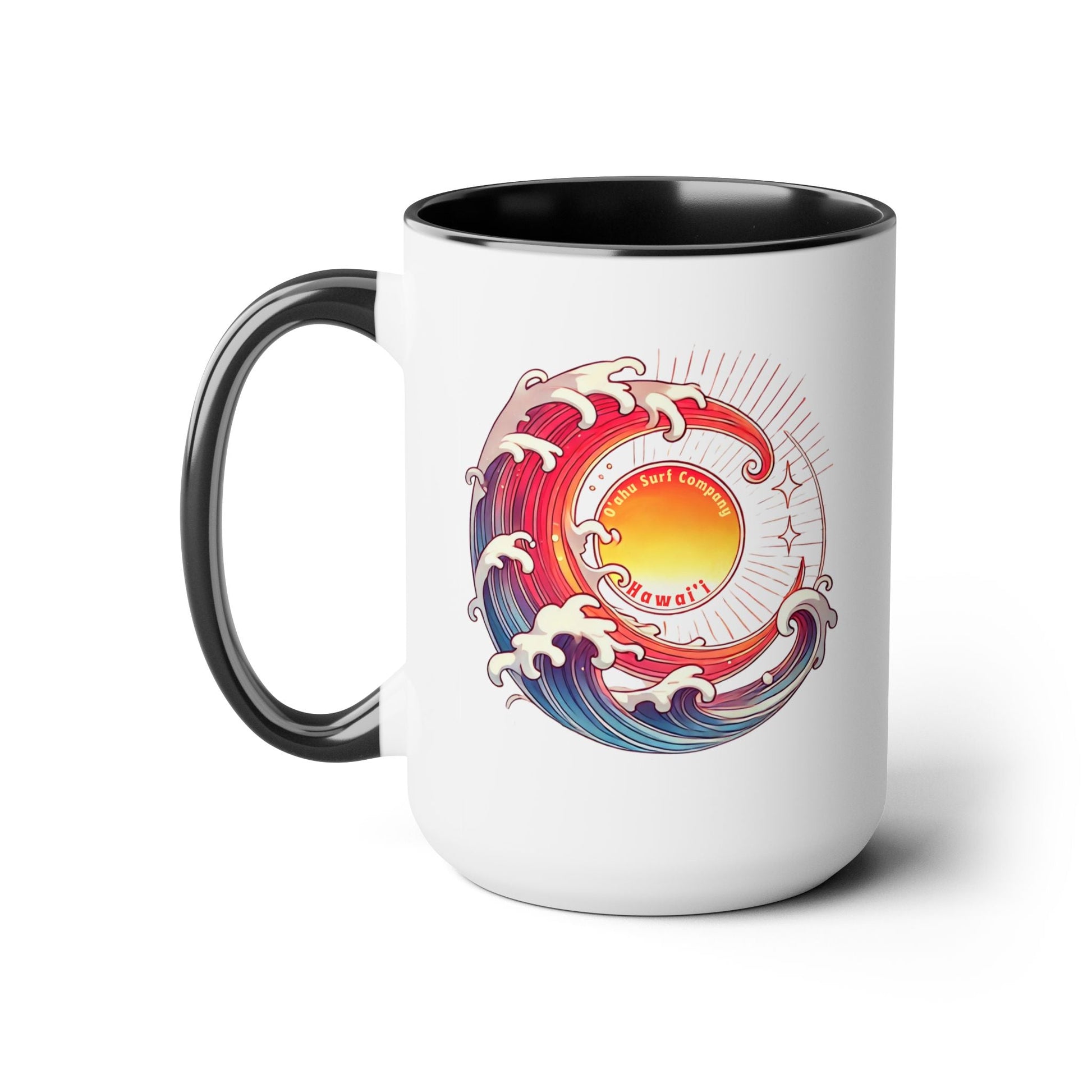 Sun Wave Surf Hawaii Two - Tone Coffee Mug 15oz - O'ahu Surf Company