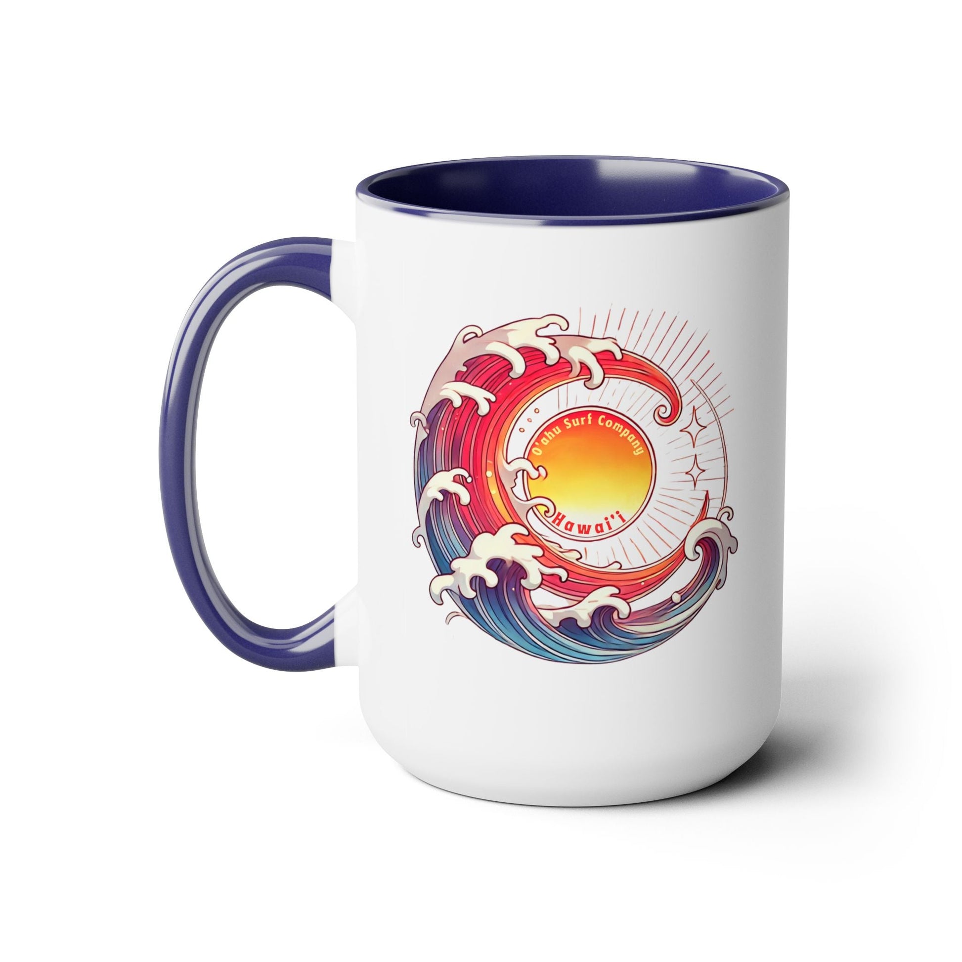 Sun Wave Surf Hawaii Two - Tone Coffee Mug 15oz - O'ahu Surf Company