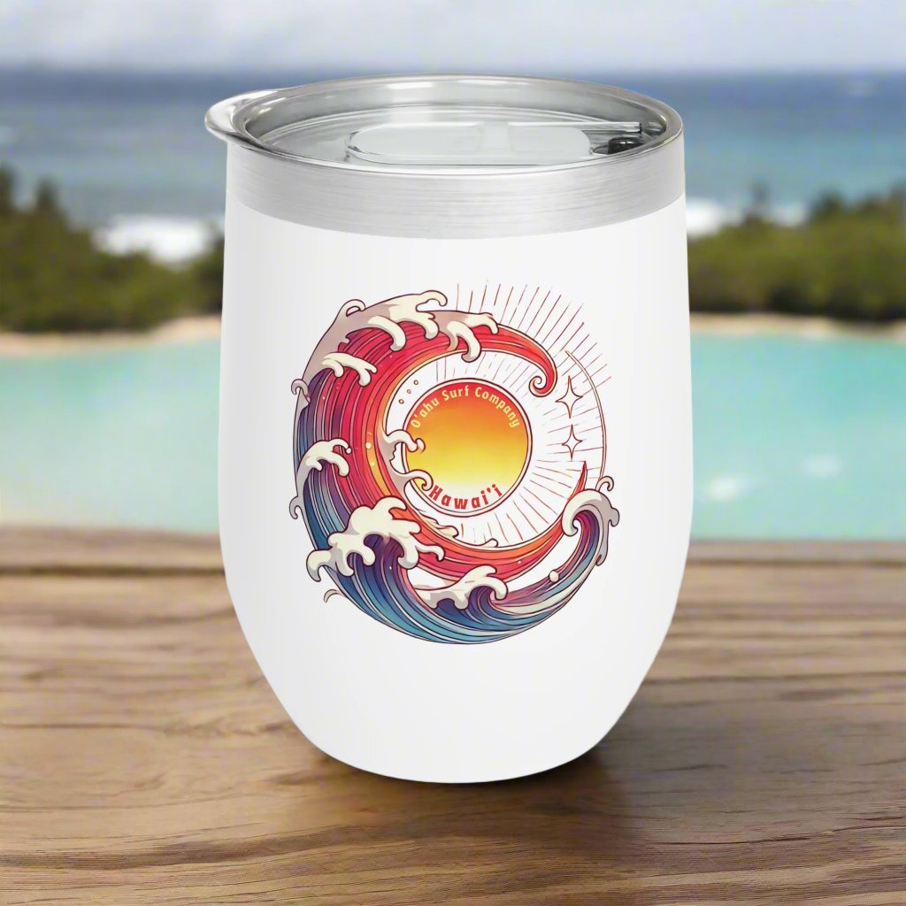Sun Wave Surf Hawaii Wine Tumbler Cup 12oz - O'ahu Surf Company