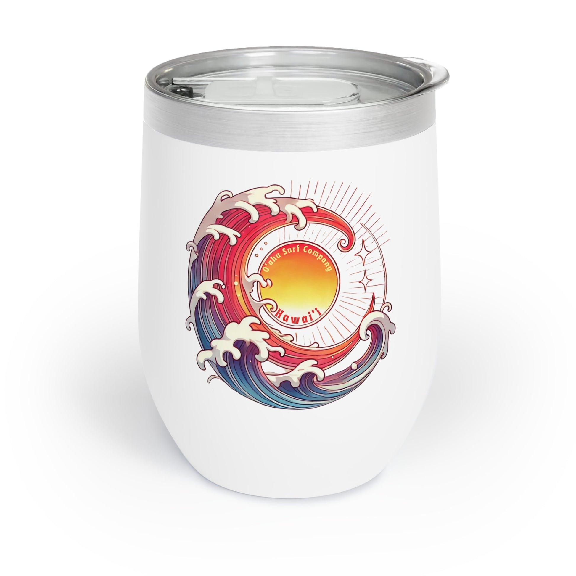 Sun Wave Surf Hawaii Wine Tumbler Cup 12oz - O'ahu Surf Company