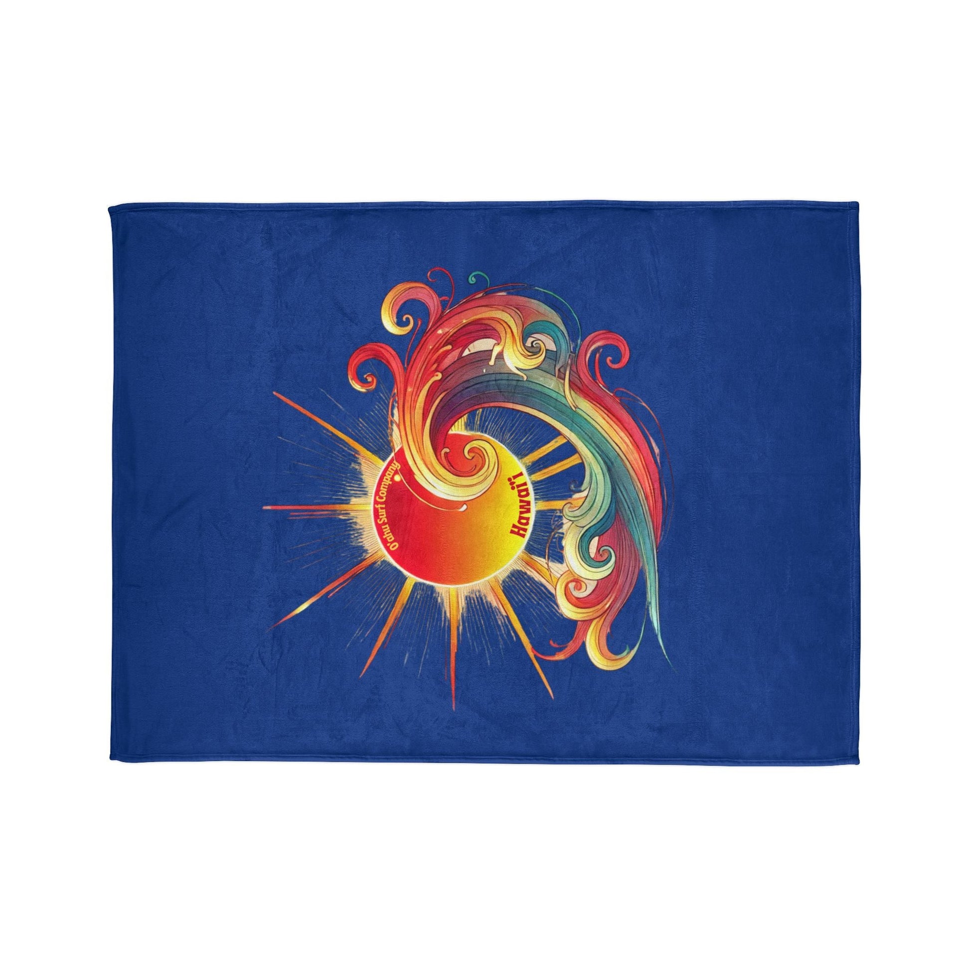 Sunshine and Surf Hawaii Throw Blanket - Dark Blue - O'ahu Surf Company