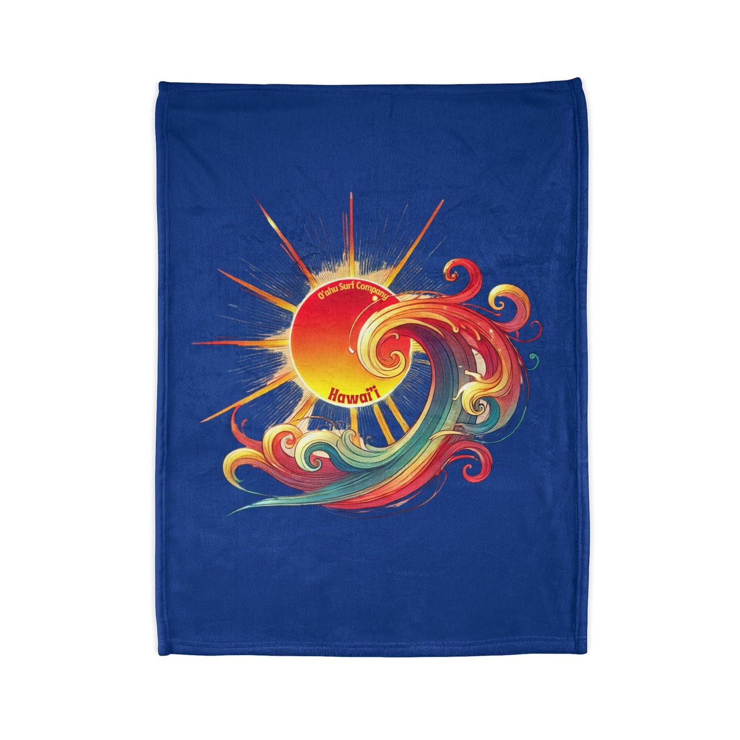 Sunshine and Surf Hawaii Throw Blanket - Dark Blue - O'ahu Surf Company