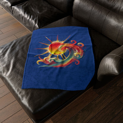 Sunshine and Surf Hawaii Throw Blanket - Dark Blue - O'ahu Surf Company