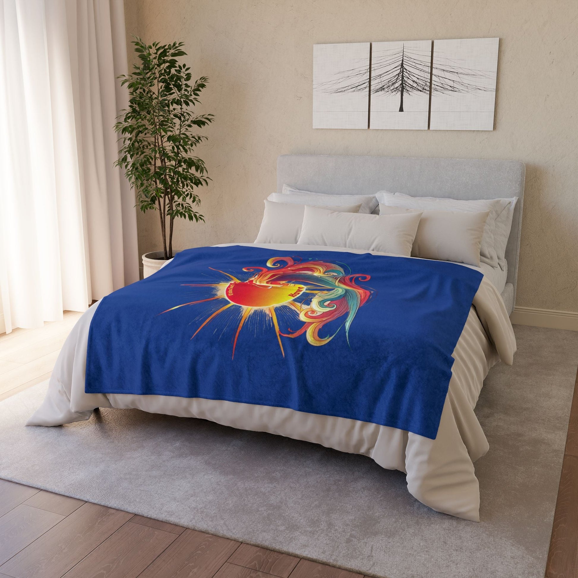 Sunshine and Surf Hawaii Throw Blanket - Dark Blue - O'ahu Surf Company