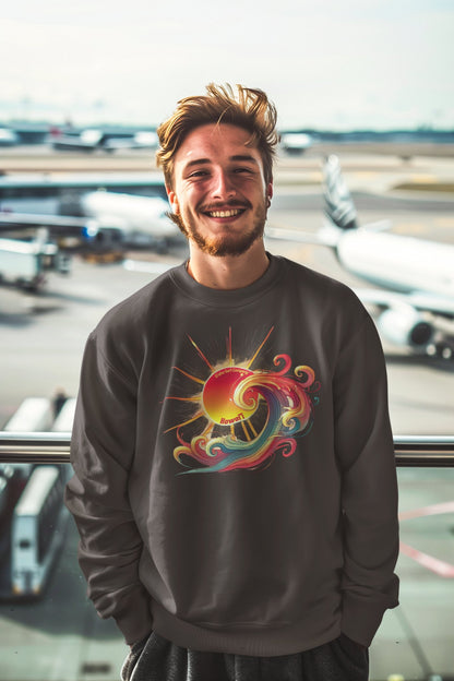 Surf Sweatshirt Sunshine Tropical Wave Hawaii - O'ahu Surf Company