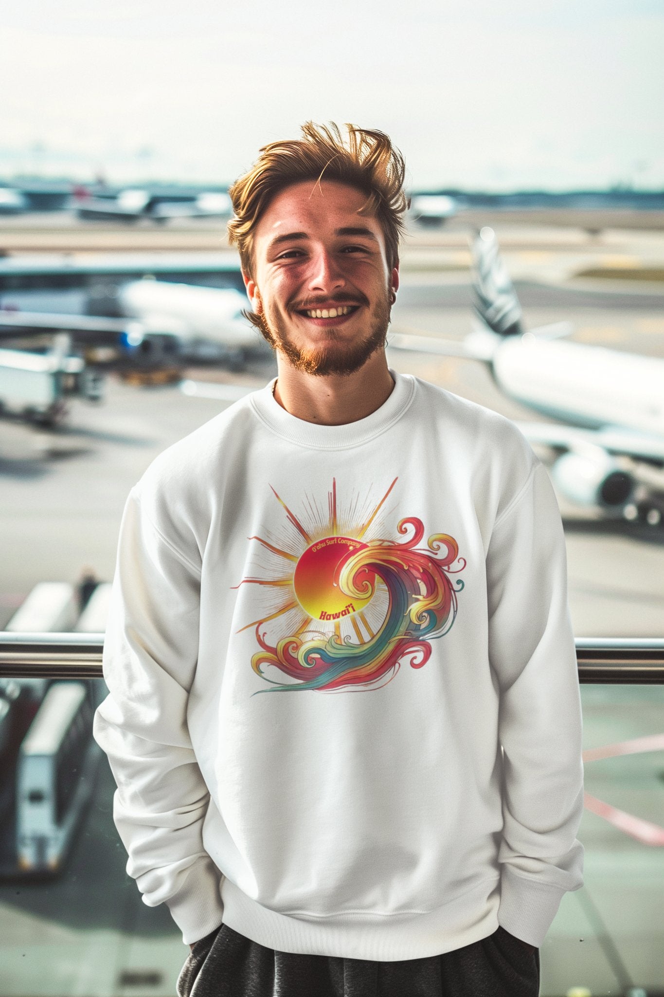Surf Sweatshirt Sunshine Tropical Wave Hawaii - O'ahu Surf Company