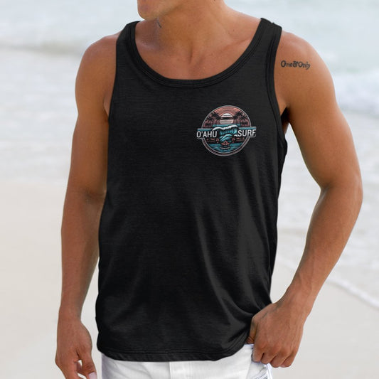 Surf Tank Top Men's Oahu Hawaii Ocean Wave - O'ahu Surf Company