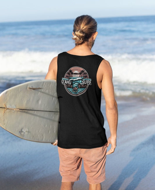 Surf Tank Top Men's Oahu Hawaii Ocean Wave - O'ahu Surf Company