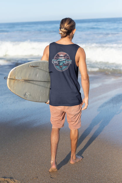 Surf Tank Top Men's Oahu Hawaii Ocean Wave - O'ahu Surf Company