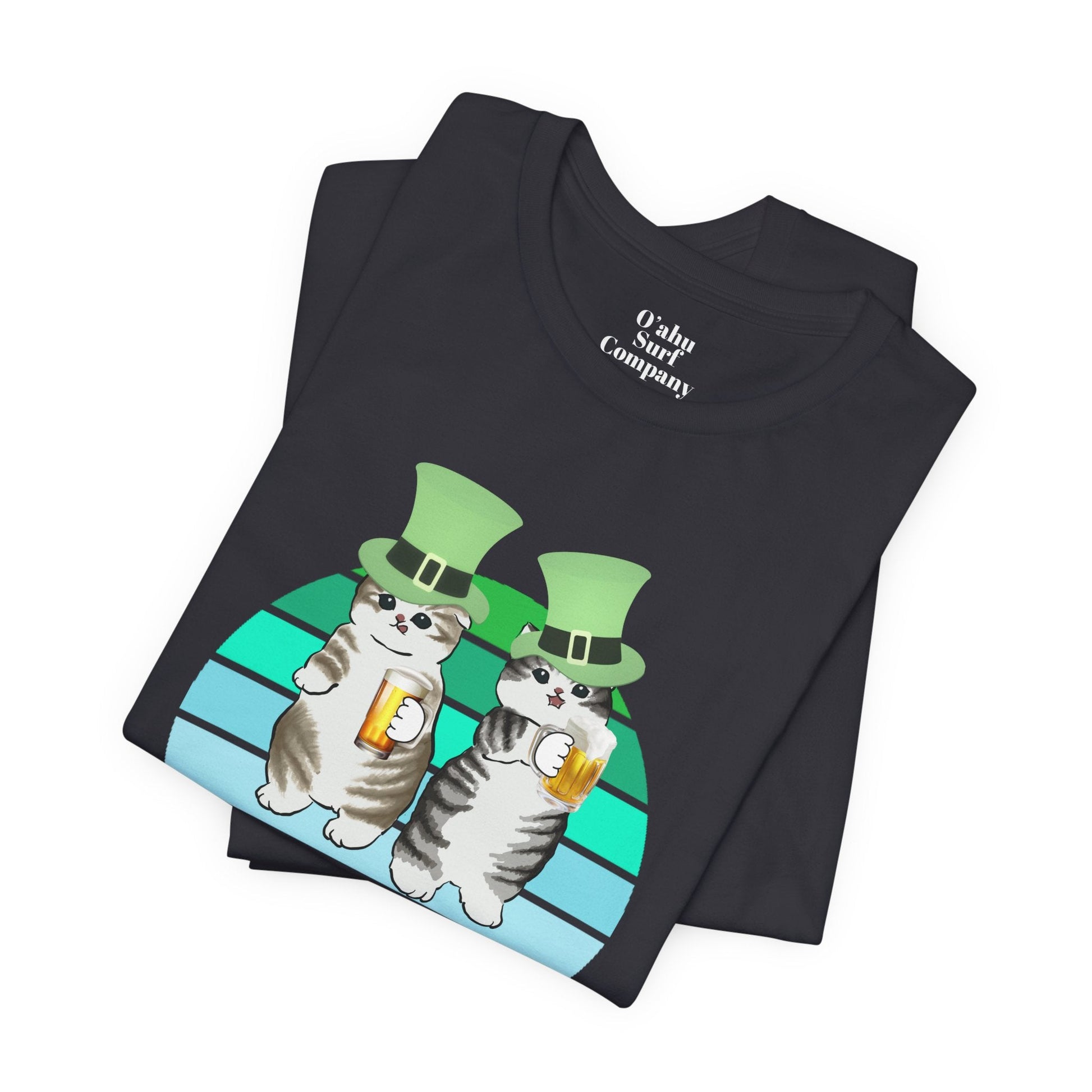 Test St. Patrick's Day Cats Drinking Beer Funny T-Shirt - O'ahu Surf Company