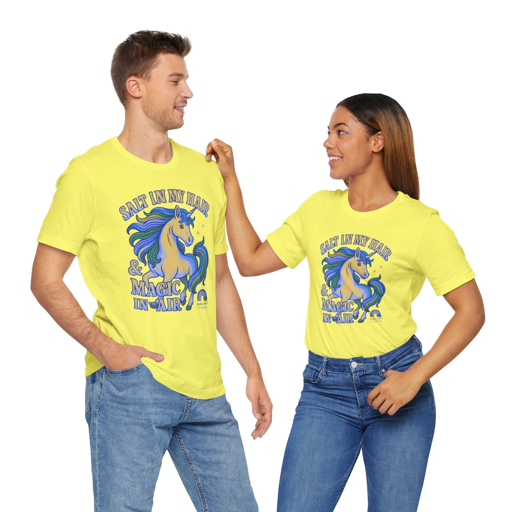 Unicorn T-Shirt for Women Unisex – Aloha Beach Graphic Tee with Rainbow Surf Design Hawaii Inspired from Oahu Surf Company - O'ahu Surf Company