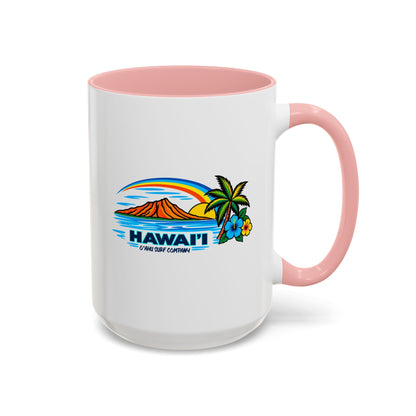 Waikiki Beach Hawaii Coffee Mug 15oz – Diamond Head Tropical Design - O'ahu Surf Company