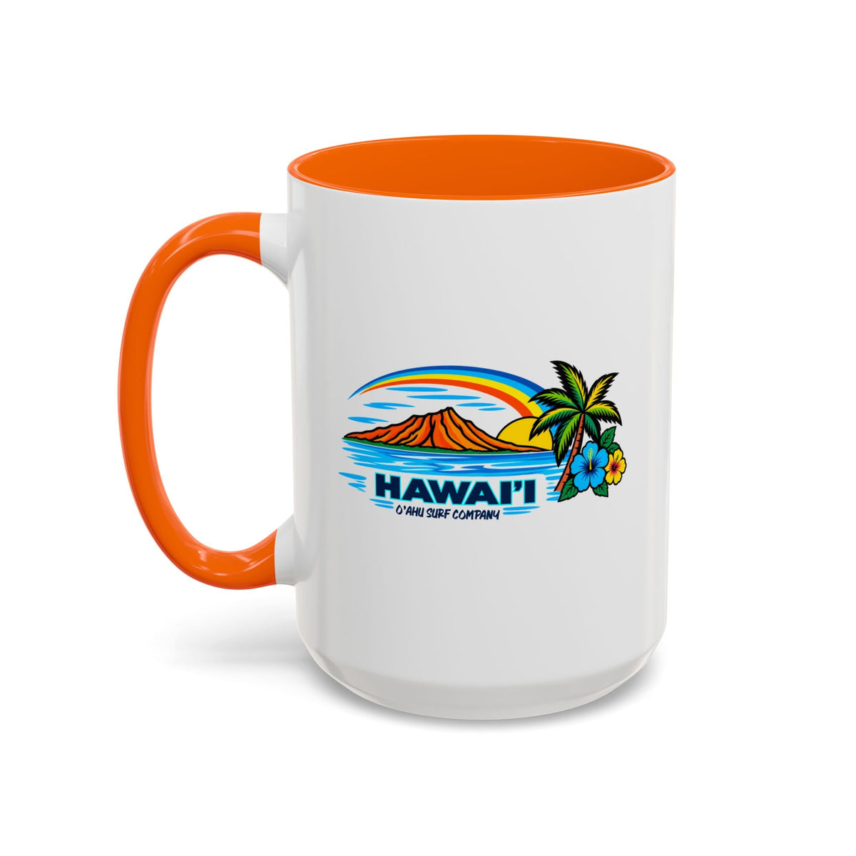 Waikiki Beach Hawaii Coffee Mug 15oz – Diamond Head Tropical Design - O'ahu Surf Company