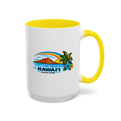 Waikiki Beach Hawaii Coffee Mug 15oz – Diamond Head Tropical Design - O'ahu Surf Company
