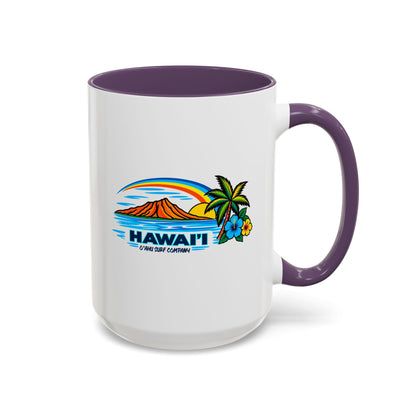 Waikiki Beach Hawaii Coffee Mug 15oz – Diamond Head Tropical Design - O'ahu Surf Company