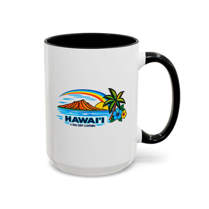 Waikiki Beach Hawaii Coffee Mug 15oz – Diamond Head Tropical Design - O'ahu Surf Company