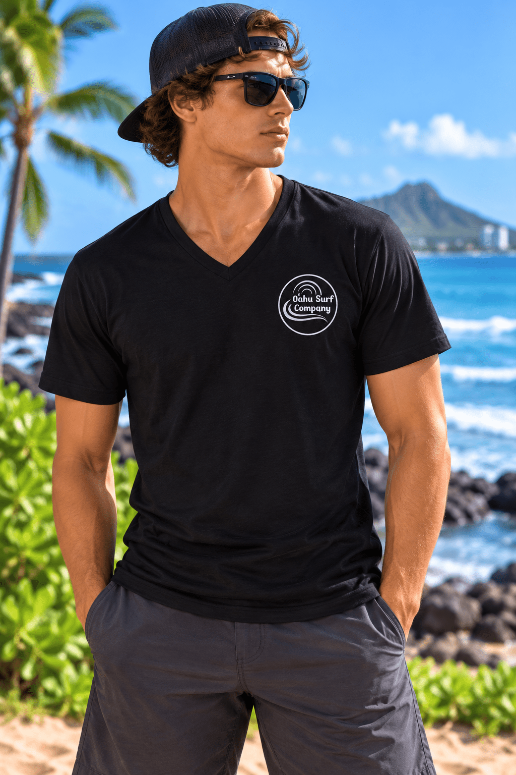 Waikiki Beach Hawaii Surf Bus V-Neck - O'ahu Surf Company