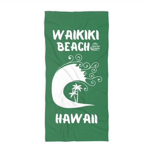 Waikiki Beach Hawaii Towel – Island Green - O'ahu Surf Company