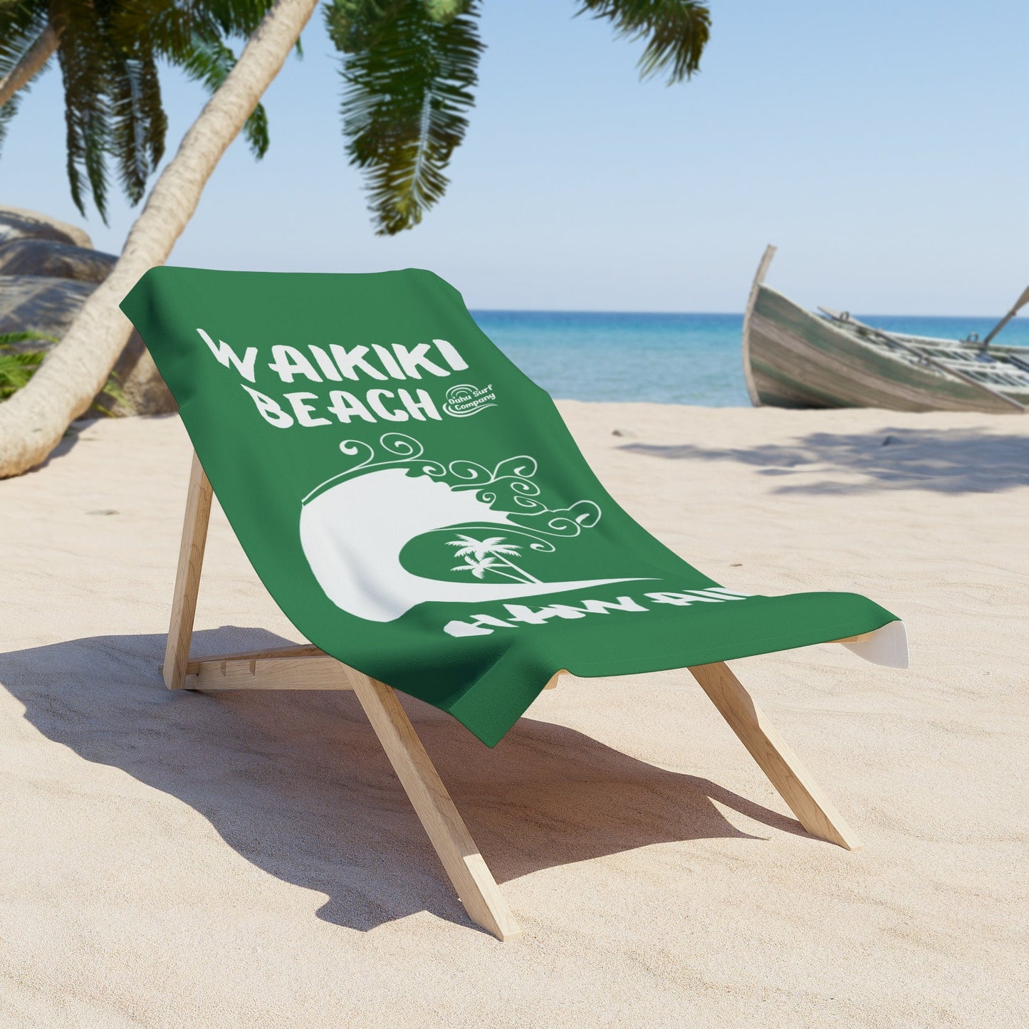 Waikiki Beach Hawaii Towel – Island Green - O'ahu Surf Company