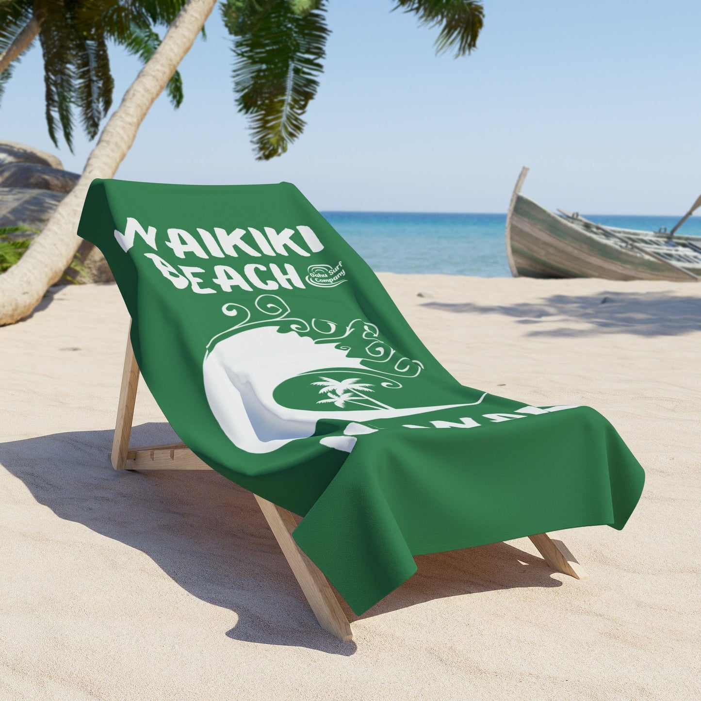 Waikiki Beach Hawaii Towel – Island Green - O'ahu Surf Company