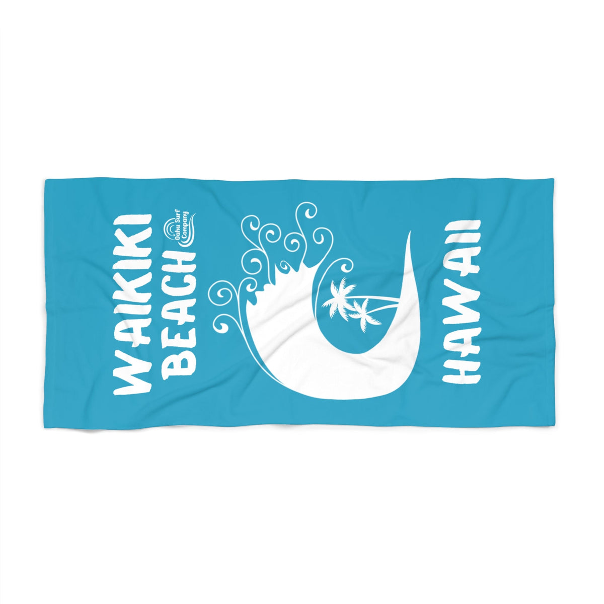 Waikiki Beach Hawaii Towel – Turquoise - O'ahu Surf Company