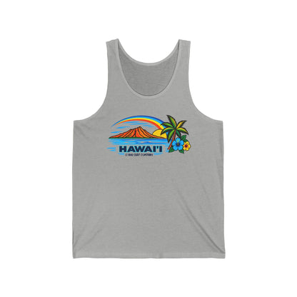 Waikiki Beach Hawaii Tropical Tank Top - O'ahu Surf Company
