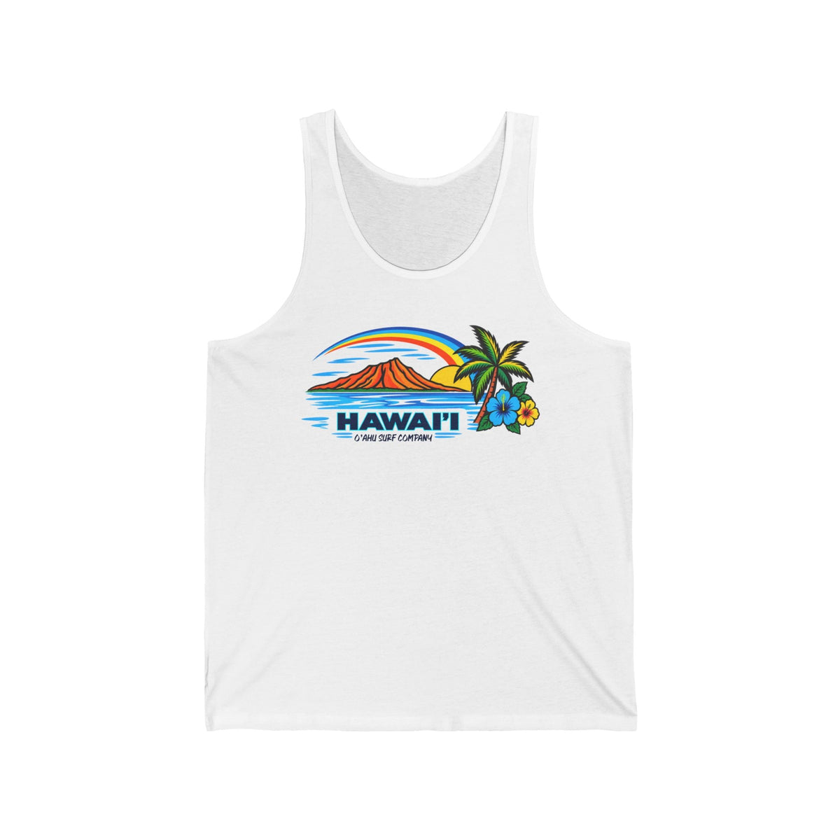 Waikiki Beach Hawaii Tropical Tank Top - O'ahu Surf Company