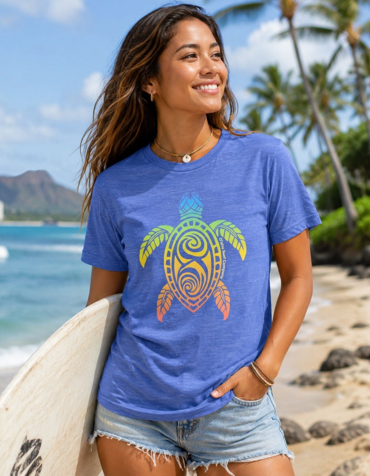 Women's Hawaii Rainbow Sea Turtle T-Shirt - O'ahu Surf Company