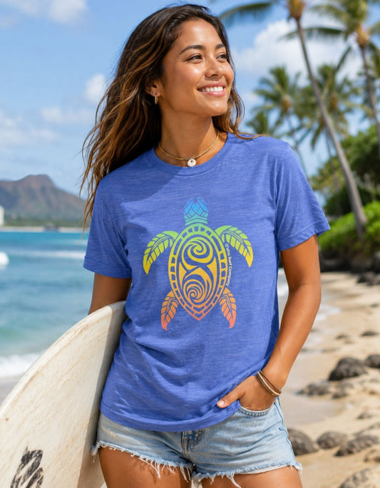 Women's Hawaii Rainbow Sea Turtle T-Shirt - O'ahu Surf Company