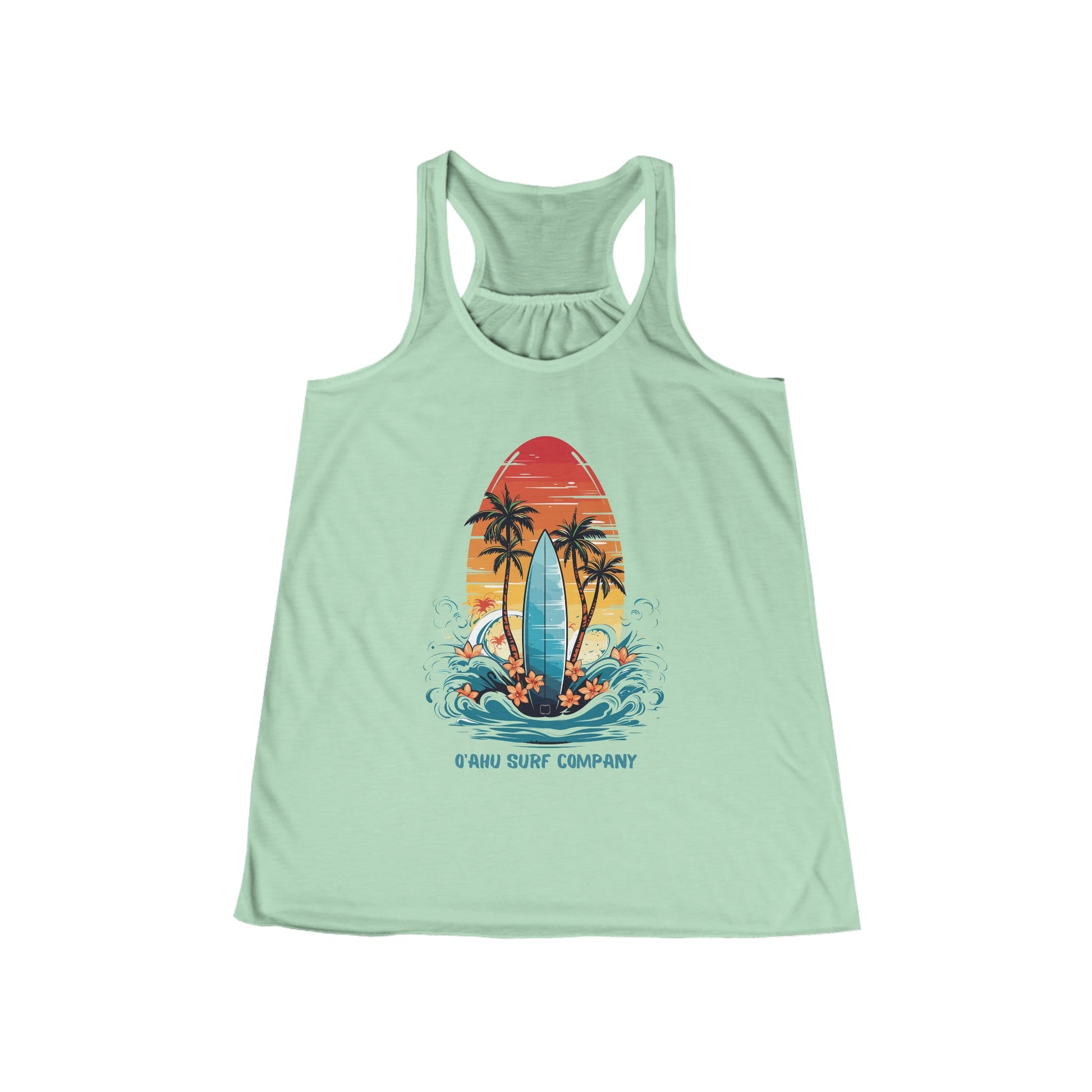 Oahu Hawaii Tropical Surf Flowy Racerback Women's Tank - O'ahu Surf Company