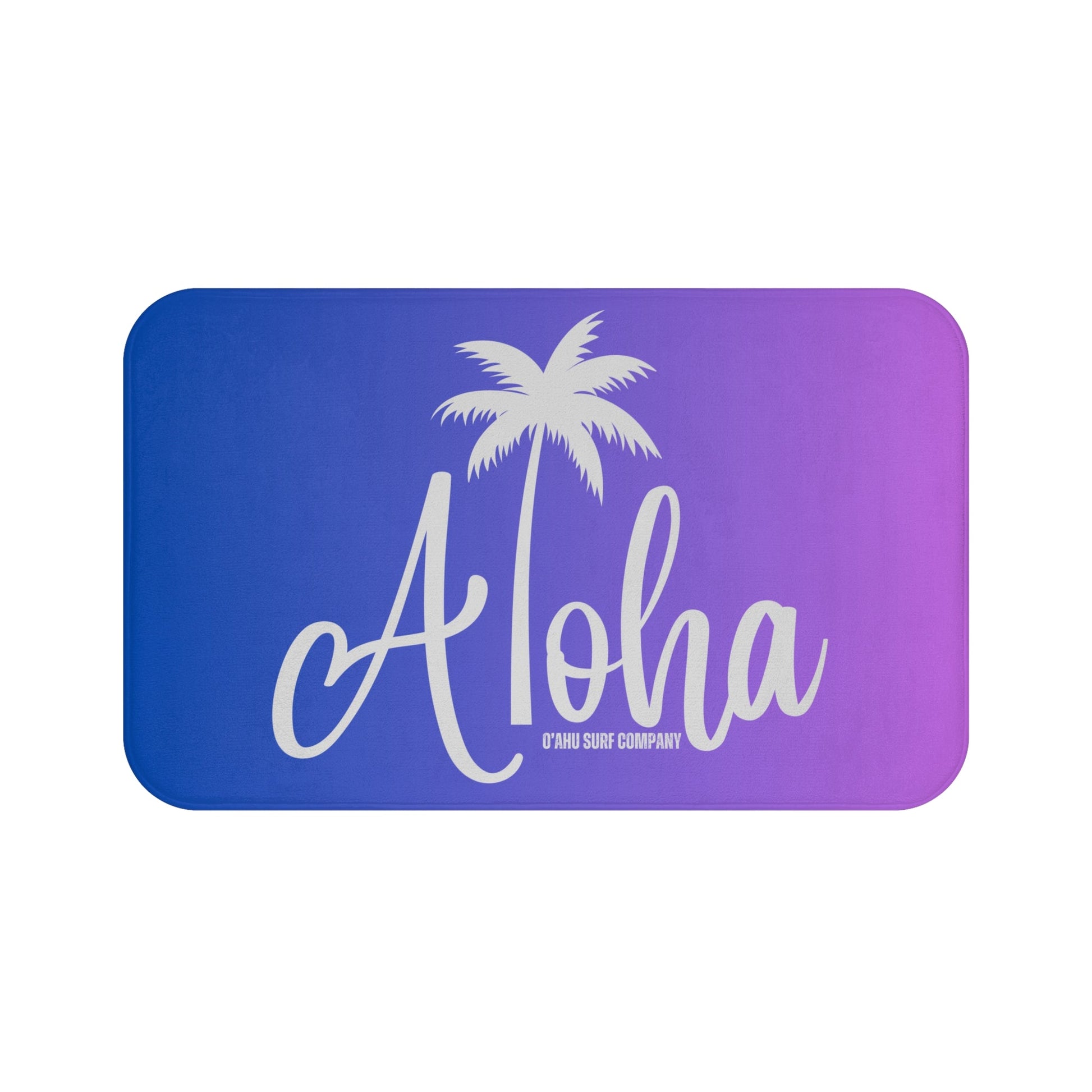 O'ahu Surf Company Aloha Bath Mat - Blue and Purple - O'ahu Surf Company