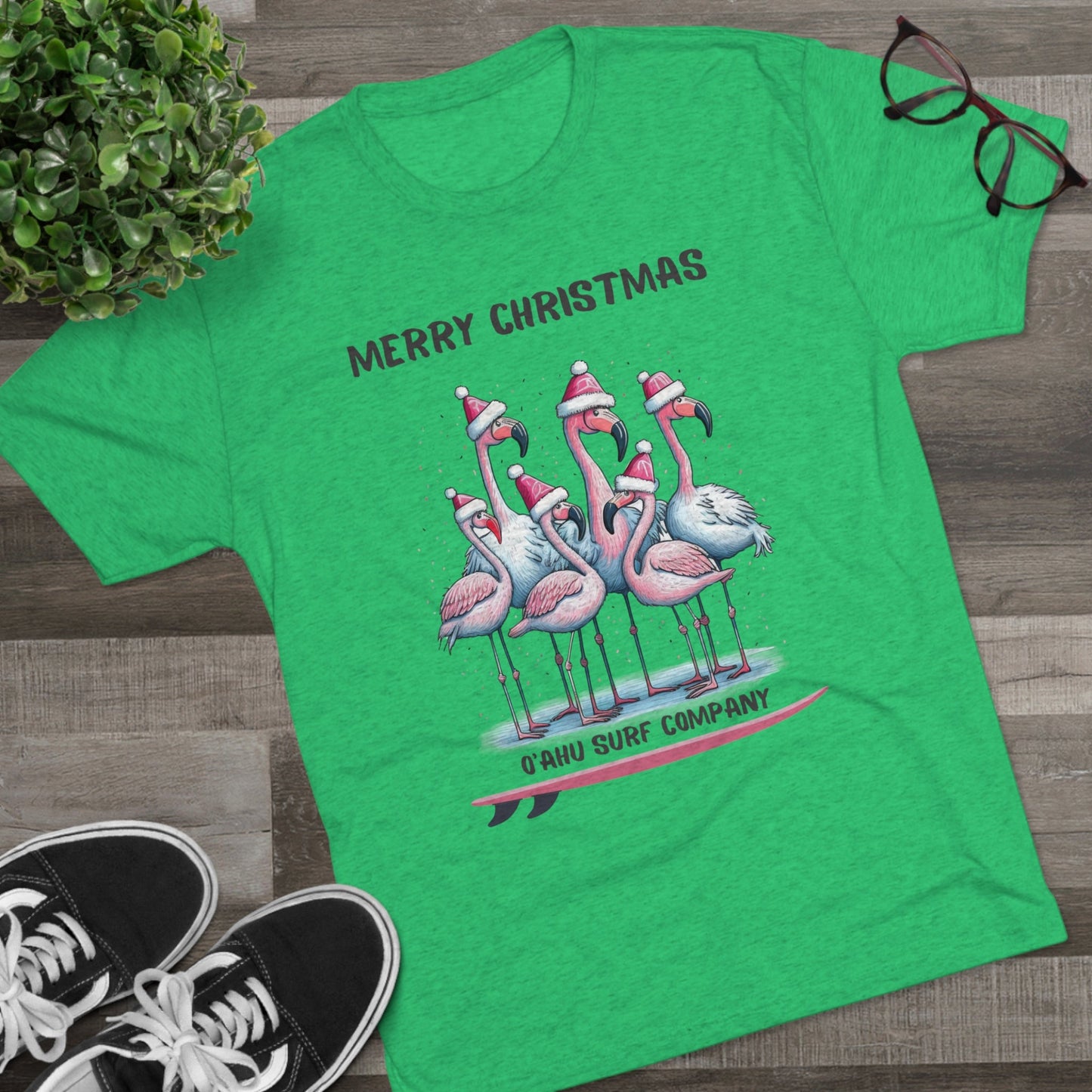 O'ahu Surf Company Christmas Flamingo Surf T-shirt - O'ahu Surf Company