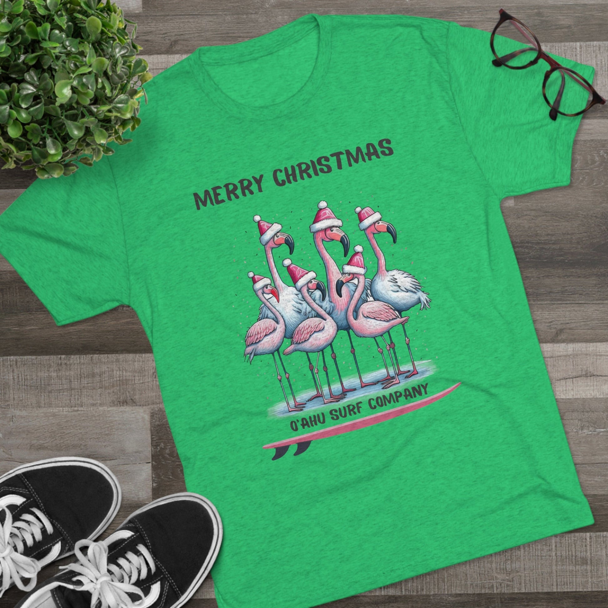 O'ahu Surf Company Christmas Flamingo Surf T-shirt - O'ahu Surf Company
