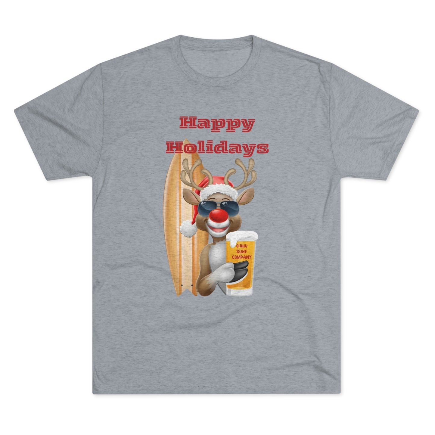 O'ahu Surf Company Happy Holidays Reindeer Surf Tee - O'ahu Surf Company