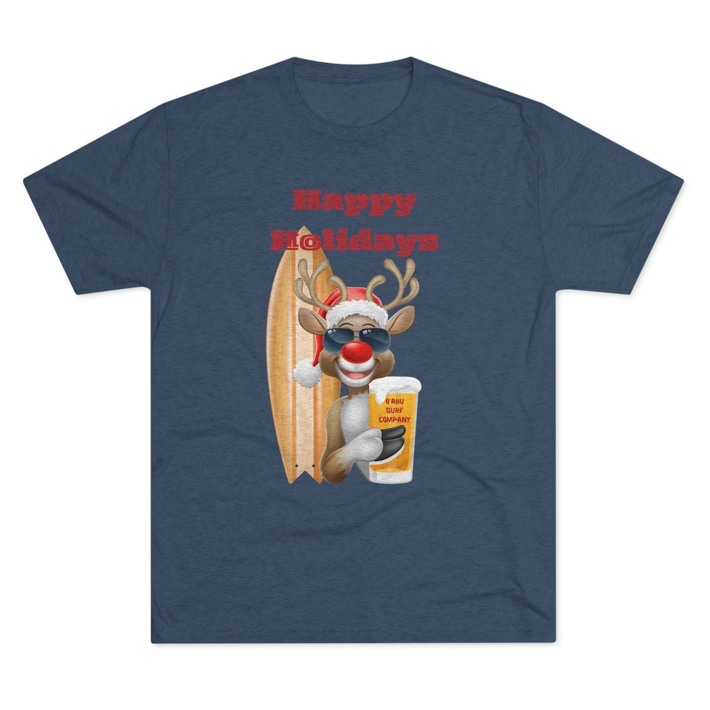 O'ahu Surf Company Happy Holidays Reindeer Surf Tee - O'ahu Surf Company